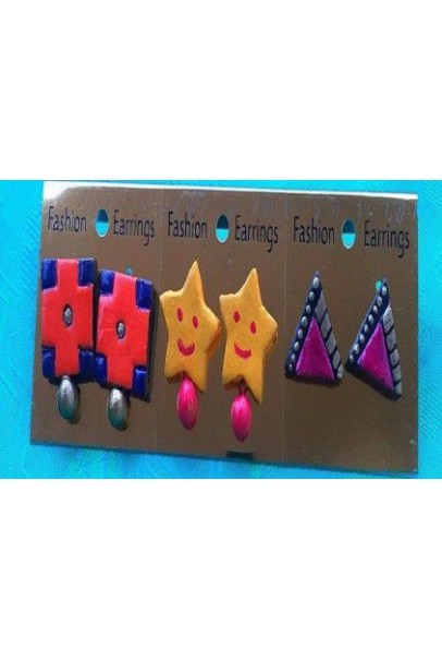 Handpainted Terracotta Jewellery – Ear rings Handpainted Terracotta Jewellery – Ear rings